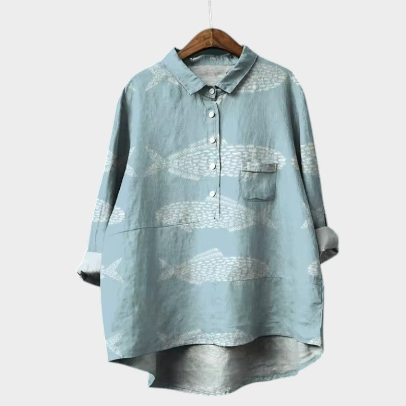 Women’s casual blouse with flattering fit and timeless silhouette, ideal for office wear, dinners, and everyday styling.