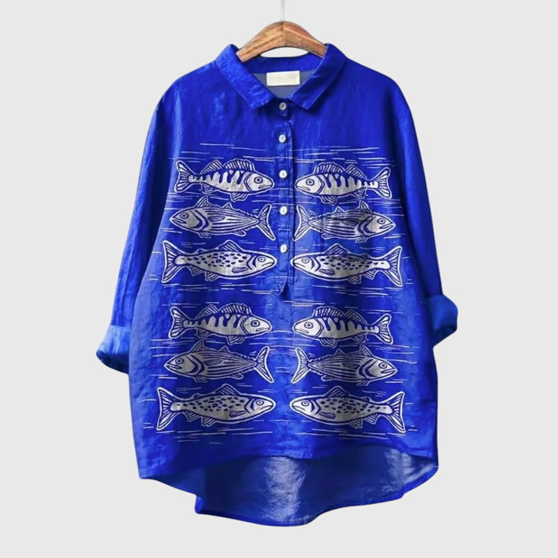 Women’s elegant blouse with a tailored fit and modern silhouette, suitable for office outfits, casual wear, and smart occasions.
