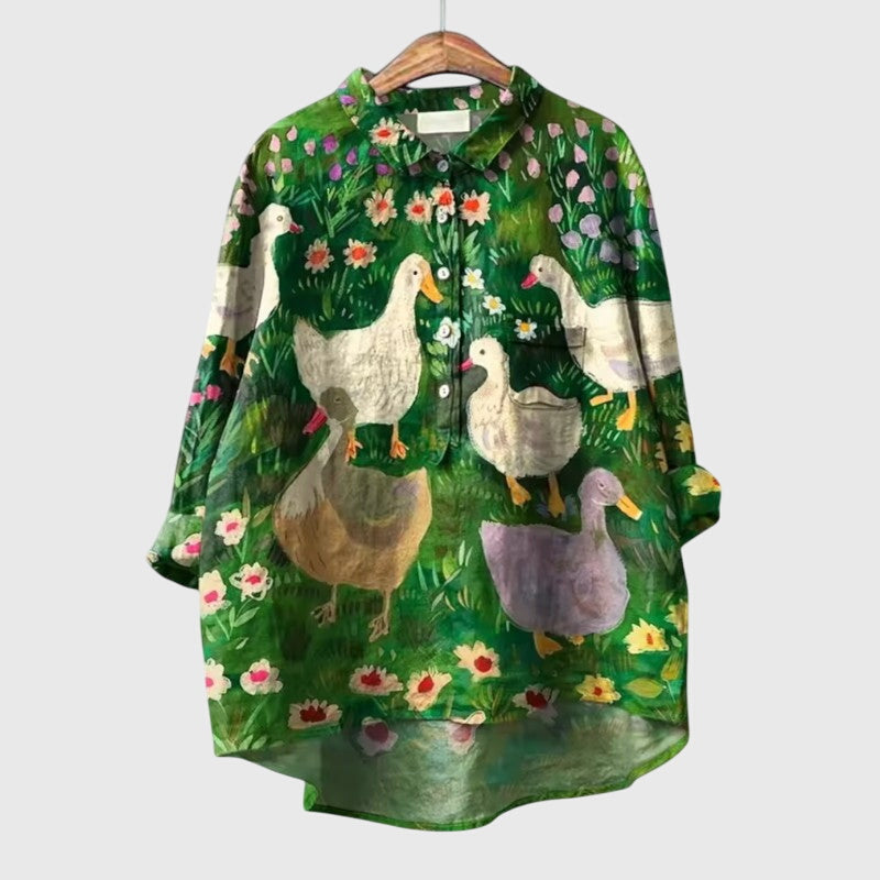 Women’s elegant blouse with a tailored fit and modern silhouette, suitable for office outfits, casual wear, and smart occasions.