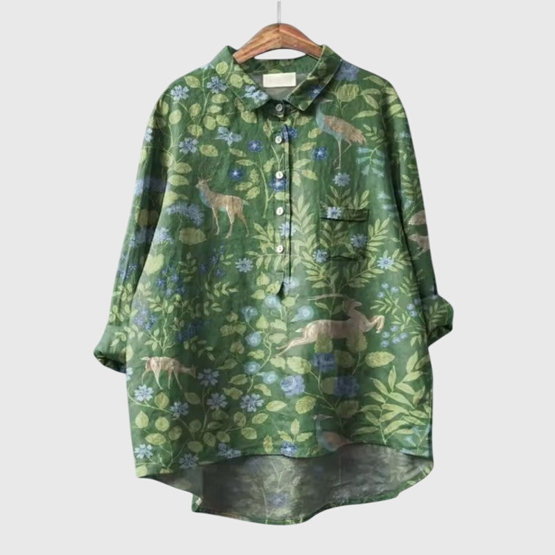 Women’s elegant blouse with a tailored fit and modern silhouette, suitable for office outfits, casual wear, and smart occasions.