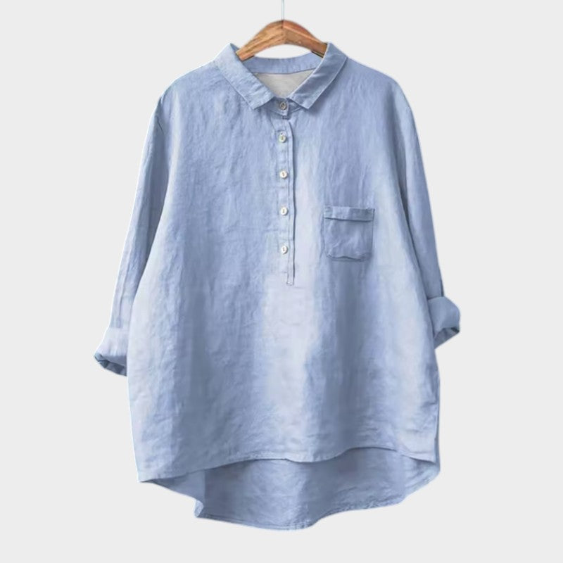 Women’s elegant blouse with a tailored fit and timeless silhouette, suitable for office outfits, casual wear, and smart occasions.
