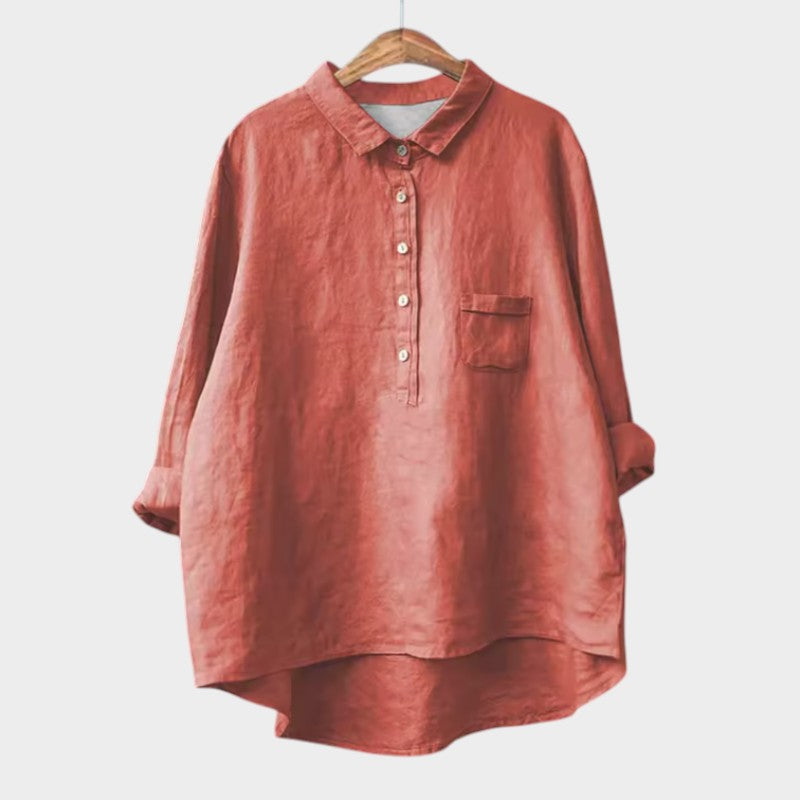 Women’s elegant blouse with a tailored fit and timeless silhouette, suitable for office outfits, casual wear, and smart occasions.