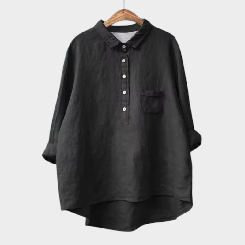 Women’s elegant blouse with a tailored fit and timeless silhouette, suitable for office outfits, casual wear, and smart occasions.