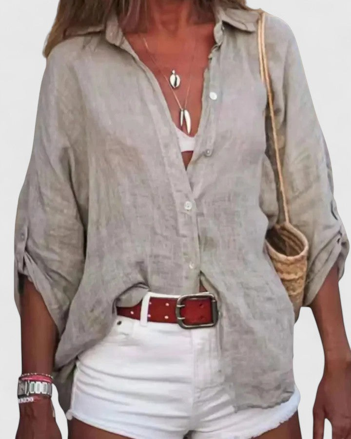 Women’s loose-fit flowy top with a relaxed silhouette, ideal for casual wear, office outfits, and everyday styling.