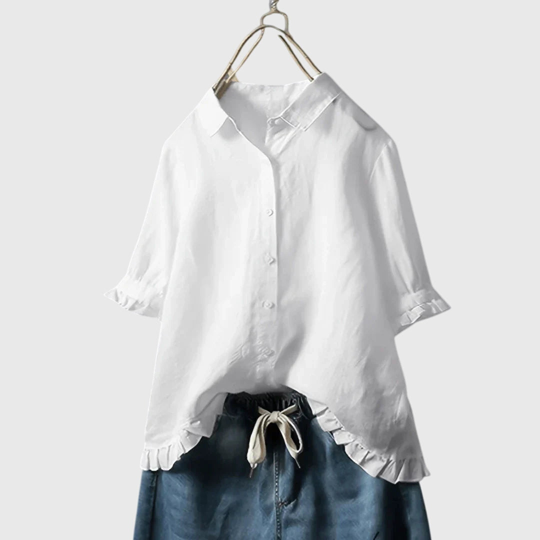 Women’s shirt with a tailored fit and classic design, ideal for office wear, casual outings, and smart-casual occasions.