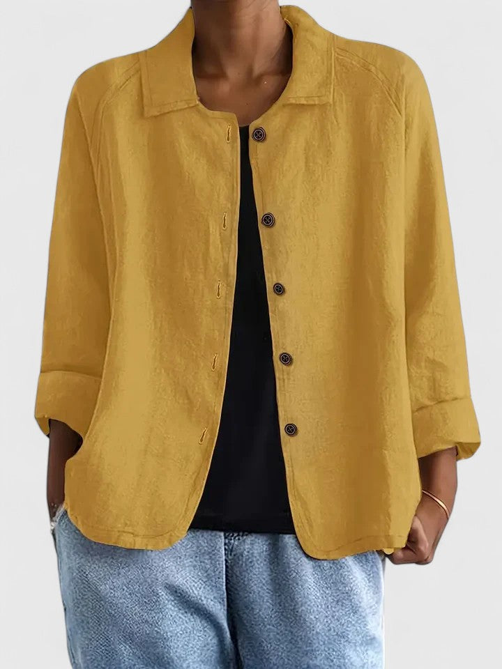 Women’s top with an open front design and relaxed fit, ideal for layering, casual outings, and everyday styling.