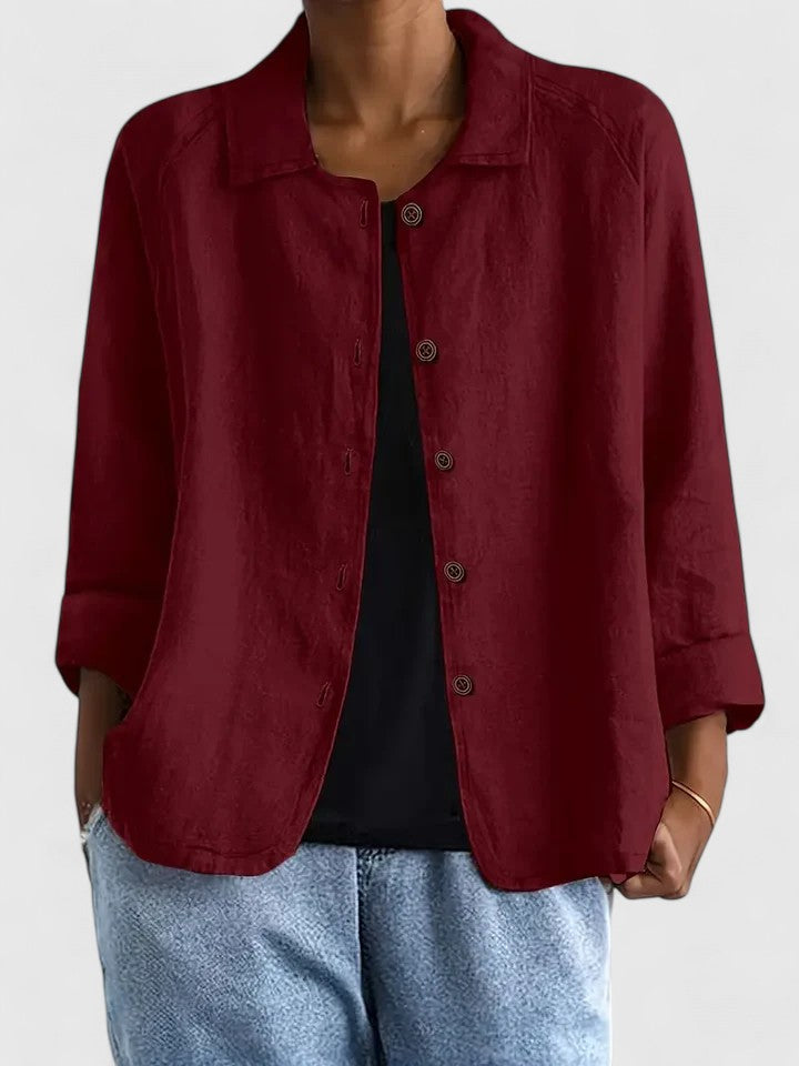 Women’s top with an open front design and relaxed fit, ideal for layering, casual outings, and everyday styling.