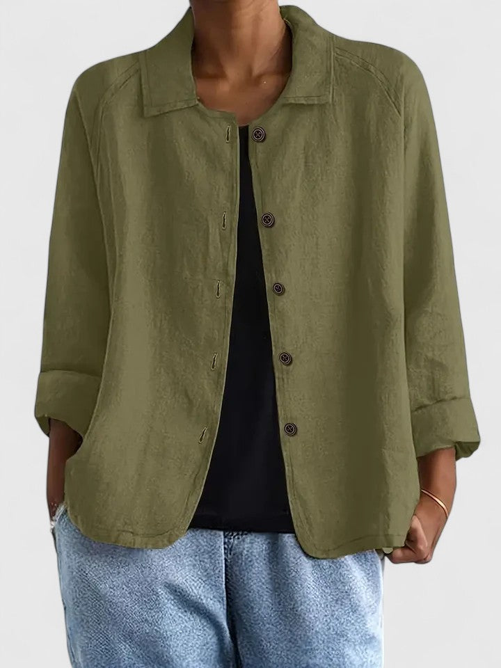 Women’s top with an open front design and relaxed fit, ideal for layering, casual outings, and everyday styling.