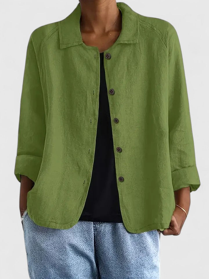 Women’s top with an open front design and relaxed fit, ideal for layering, casual outings, and everyday styling.