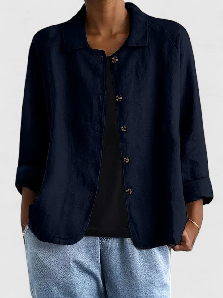 Women’s top with an open front design and relaxed fit, ideal for layering, casual outings, and everyday styling.